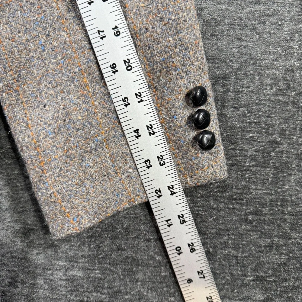 Hardwick Clothes Mens Grey Wool Tweed Windowpane Blazer Sport Coat Made in USA